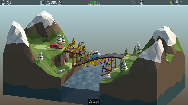 Poly Bridge Indie Game by Dry Cactus